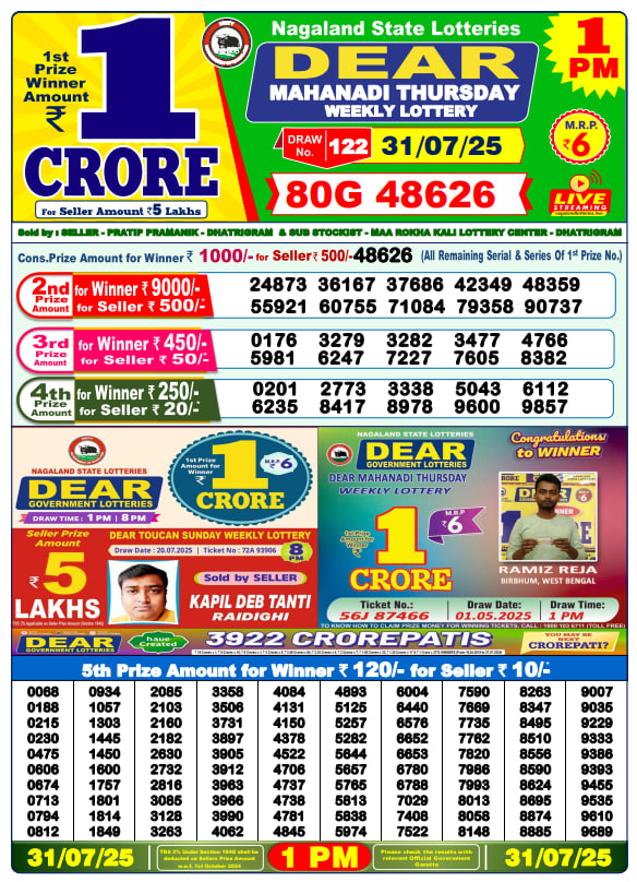 Dhankesari Lottery Ticket Sample
